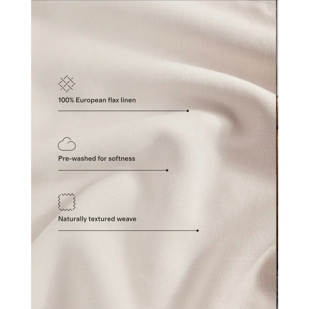 New Quince 100% European Flax Linen King 4Pc Sheet Set Toffee $204 MSRP - Picture 4 of 7